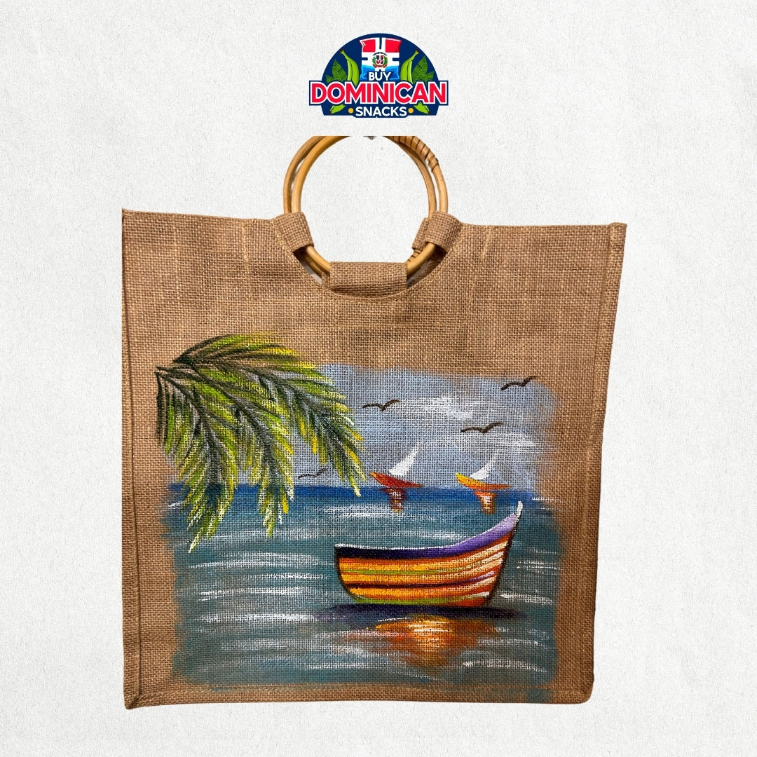 Jute Bags with Dominican Landscapes beach