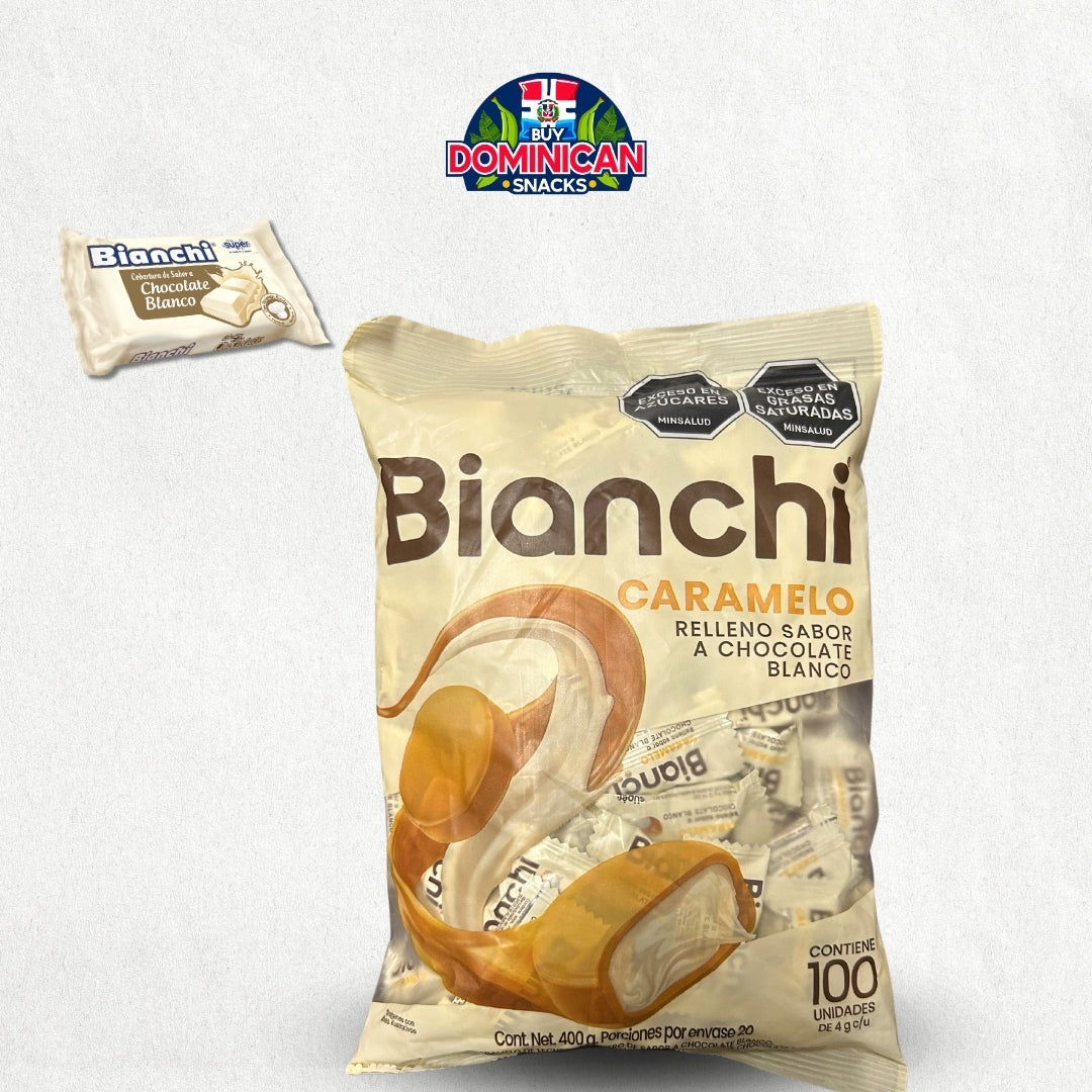 Caramelo Bianchi relleno de chocolate blanco- 100 Und Dulces clásicos dominicanos