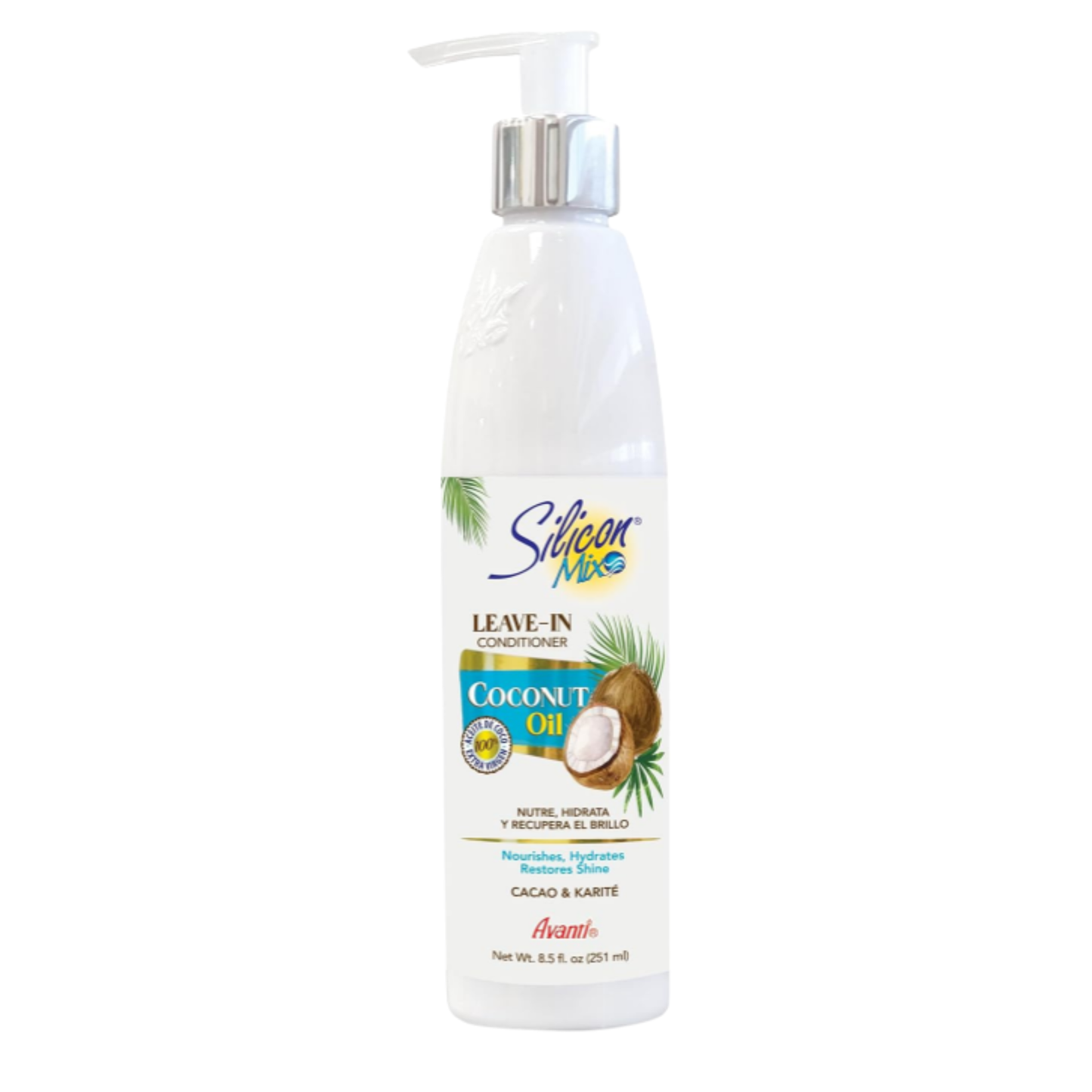 Spray nutritivo sin enjuague con aceite de coco Silicon Mix de 8 oz