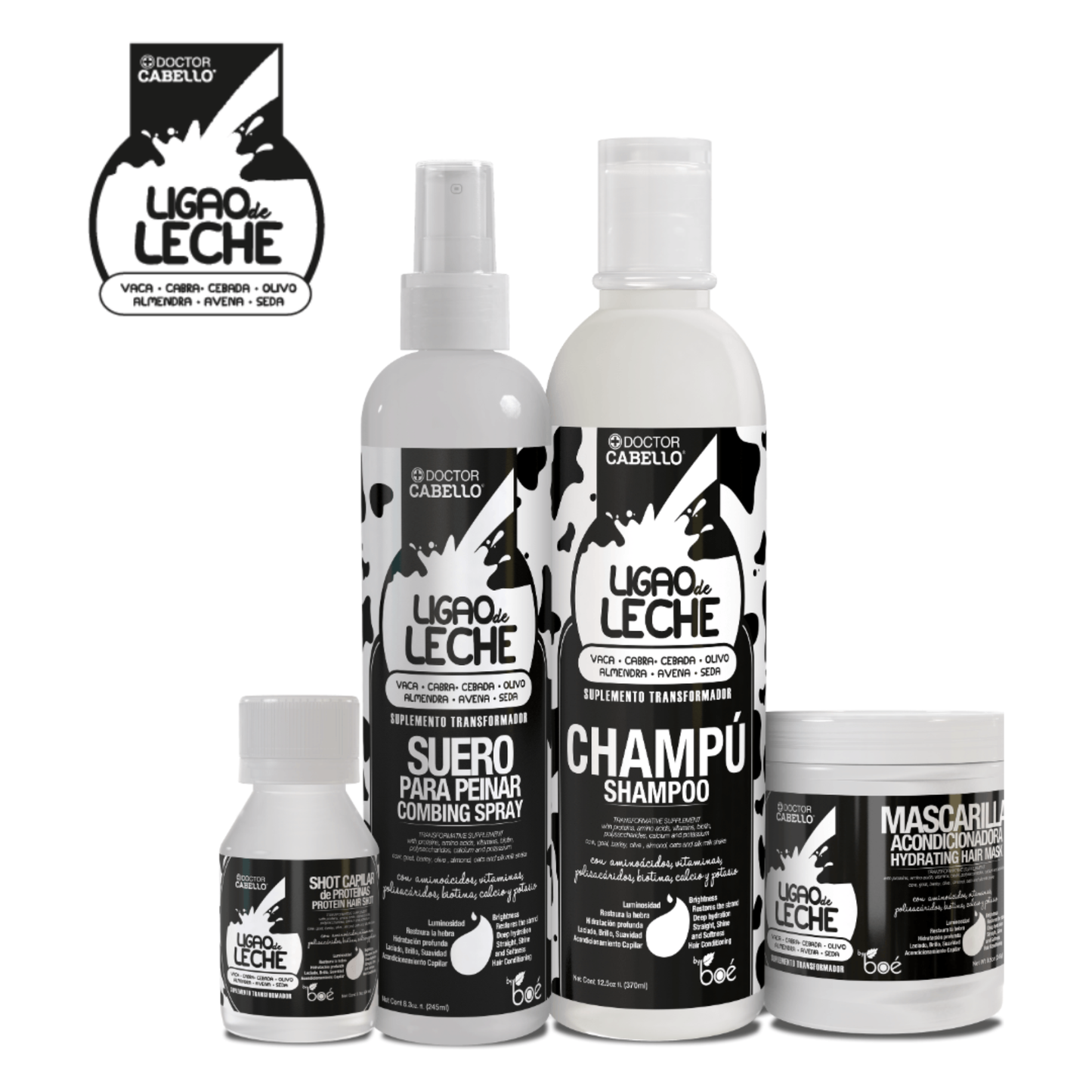 Set de cuidado capilar 4 en 1 Ligao de Leche 