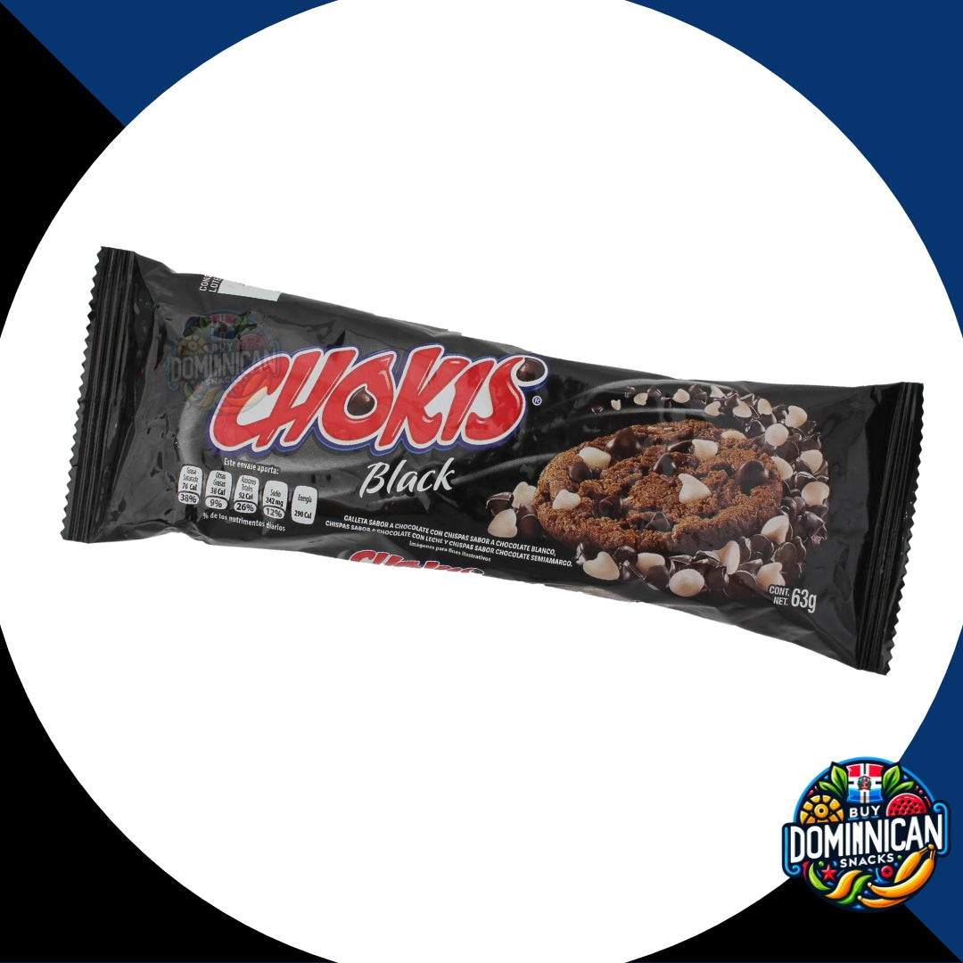 Gamesa chokis black 63g of black and white chocolate chip cookies