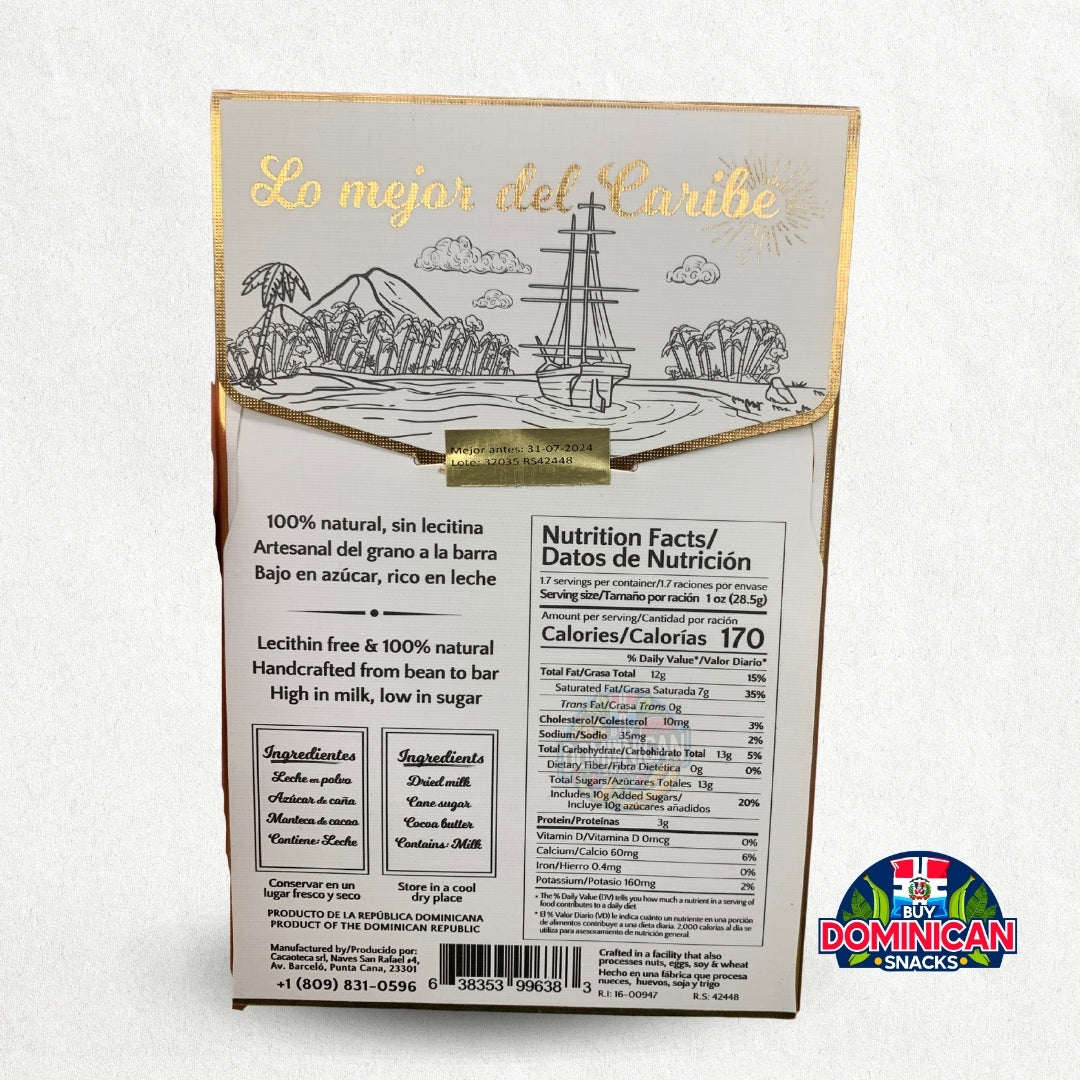 Cacaoteca Puro Blanco 32% Chocolate Blanco-50g de riqueza cremosa