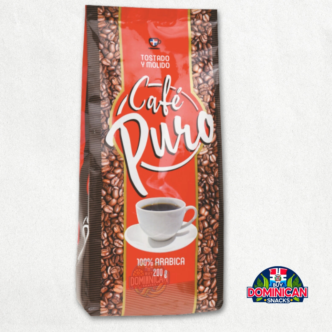 Puro Roasted and Ground  Coffee - A 200g package of 100% Arabica coffee