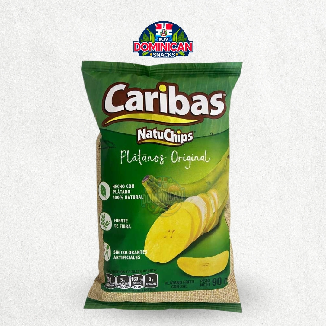 Caribas Natuchips Salted Original Plantain Chips 55g / 100% Dominican snack