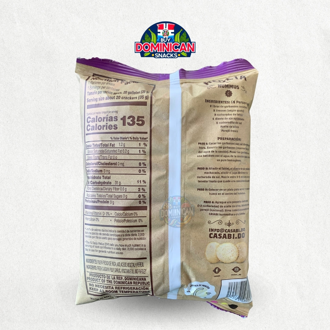 Casabe con Chips de Ajo Dominicano - Snack Casabi Al Ajillo - 35g 