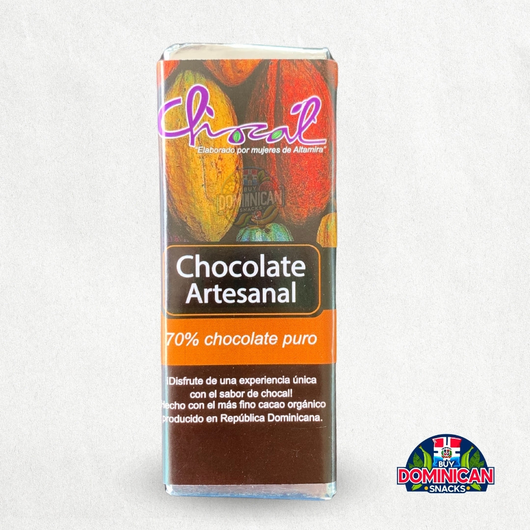 Chocolate negro artesanal Chocal 70% 28g - Barra de chocolate dominicano