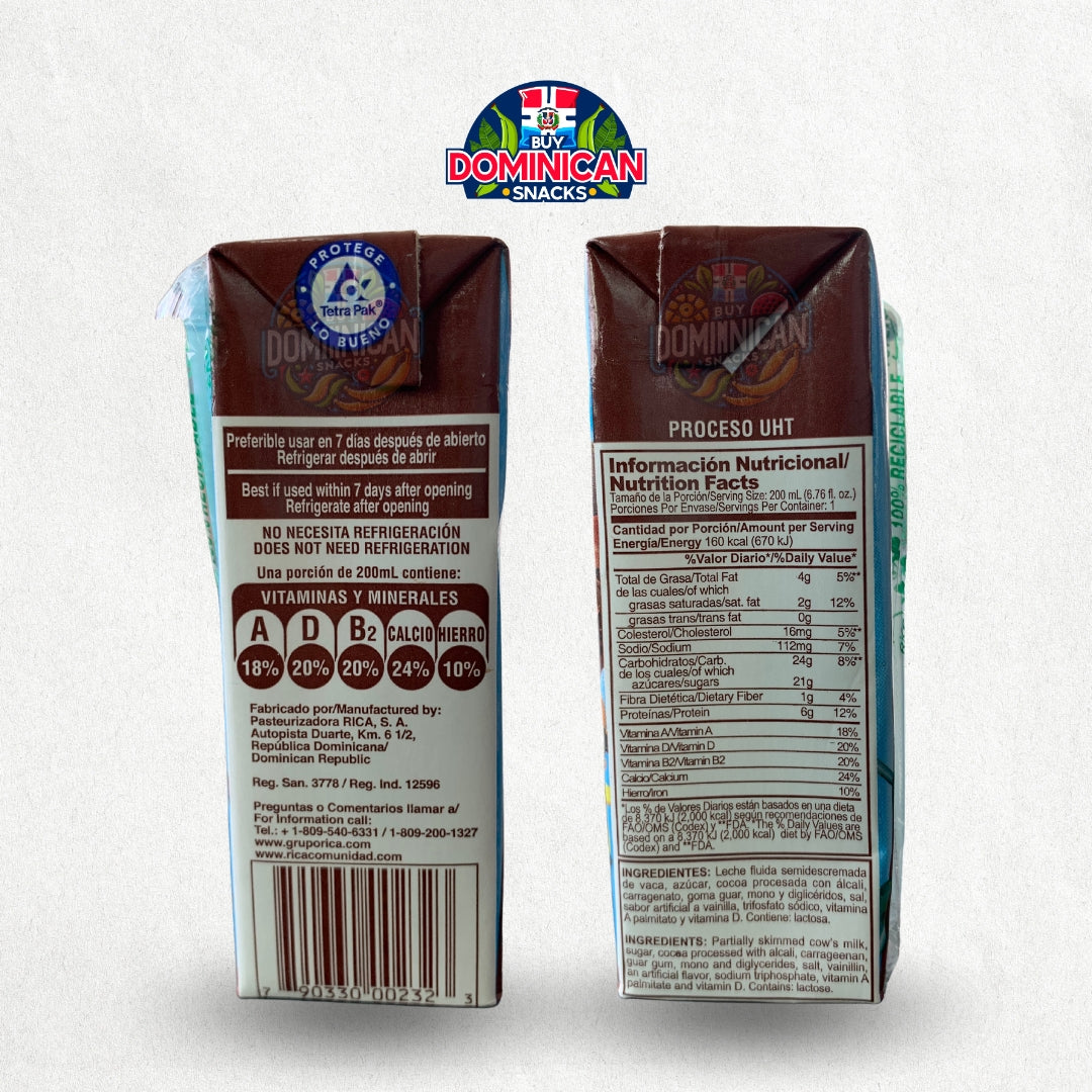 Rica - Chocorica Partially Skimmed Chocolate Milk 200ml