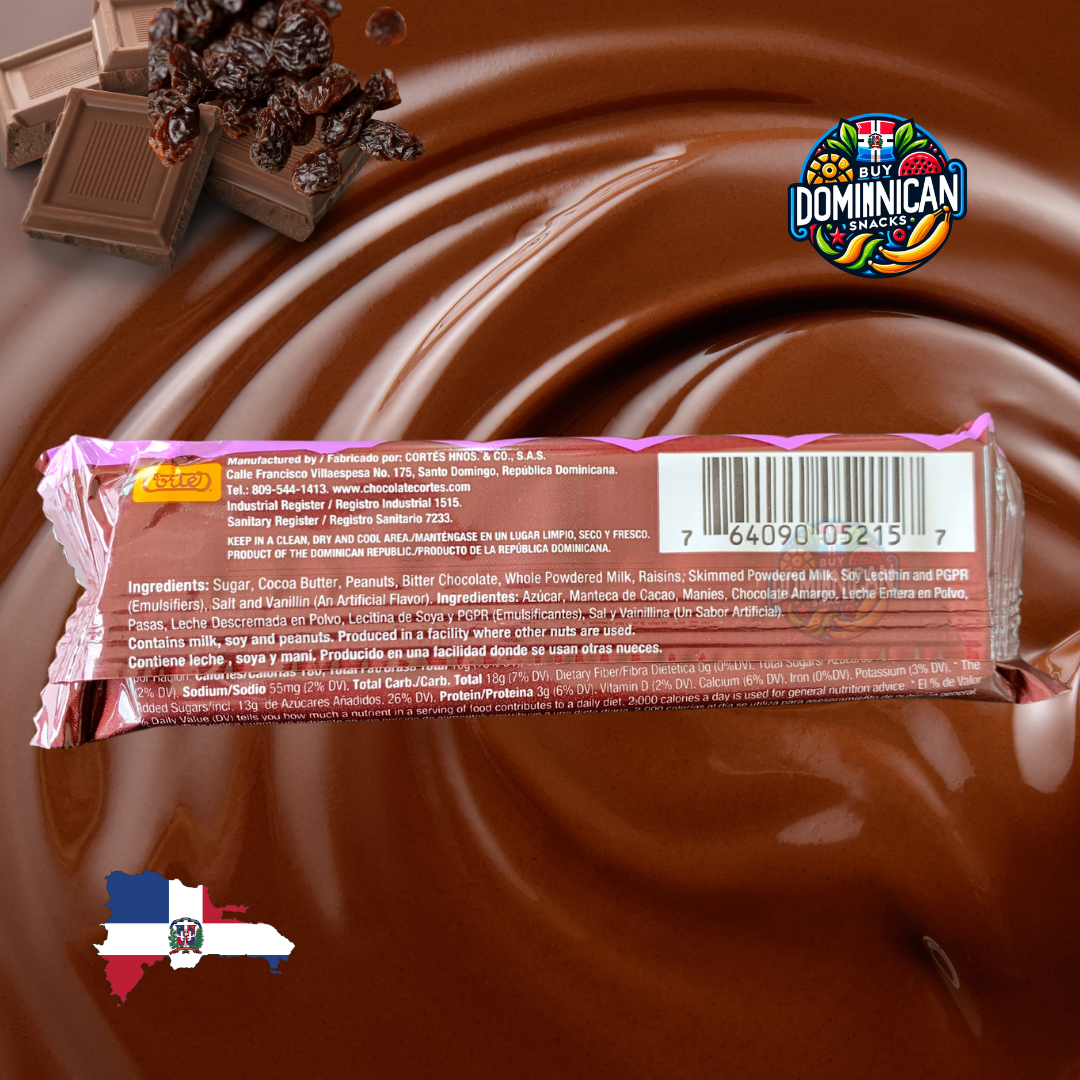 Cortes Mas Mas Milk Chocolate With Raisin and Peanuts
