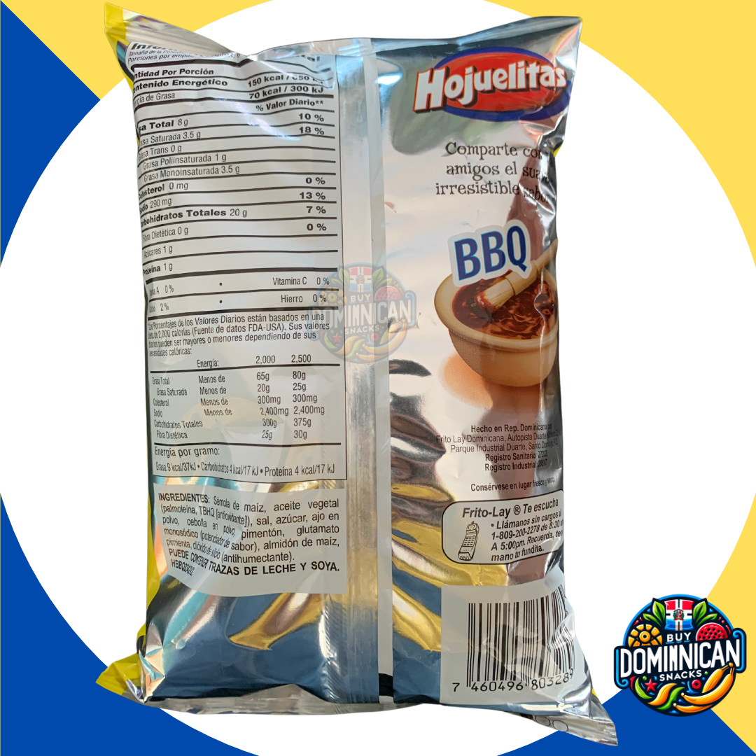 Dominican Chips Hojuelitas BBQ Corn Chips Papitas Dominicanas Frit