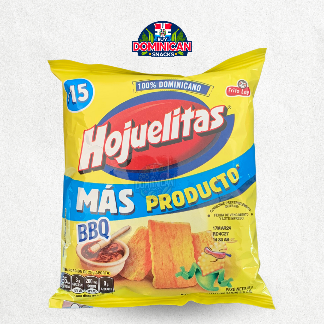 NEW Hojuelitas Dominican Fiesta Pack 16 Units - Cheese & BBQ