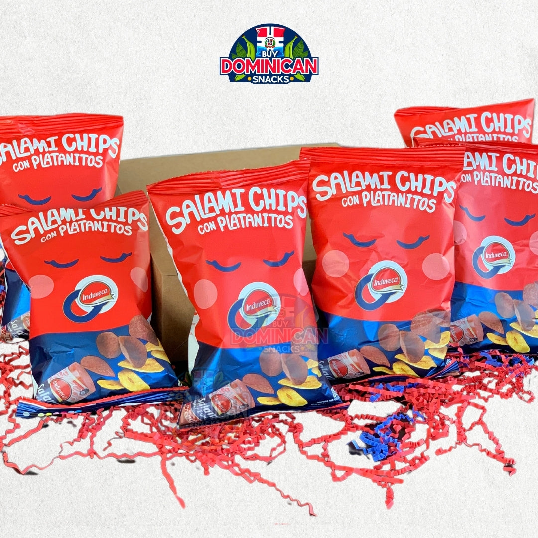Chips de Salami Dominicano con Plátano - Induveca salamichips Auténticos chips dominicanos 50g
