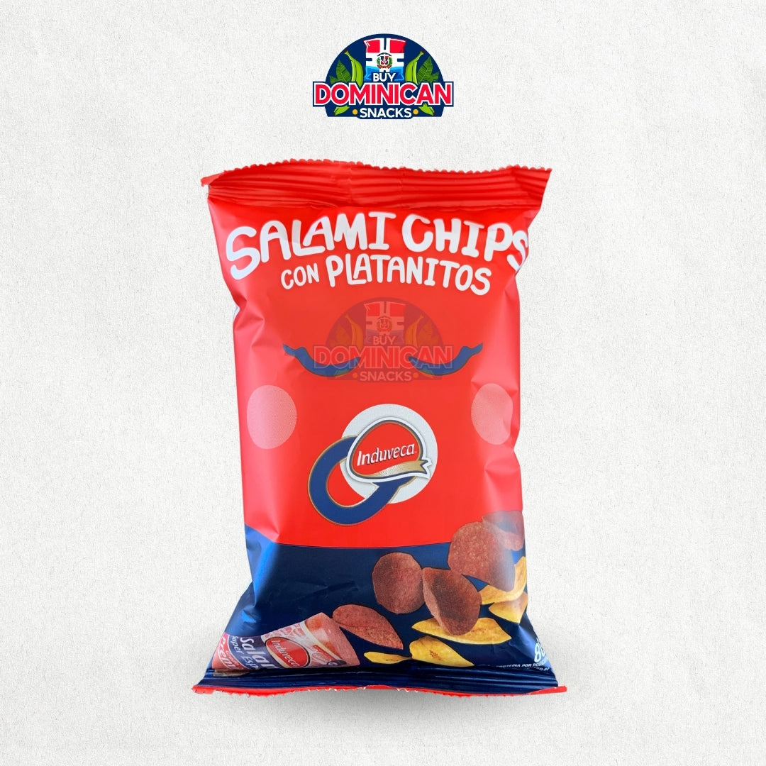 Chips de Salami Dominicano con Plátano - Induveca salamichips Auténticos chips dominicanos 50g