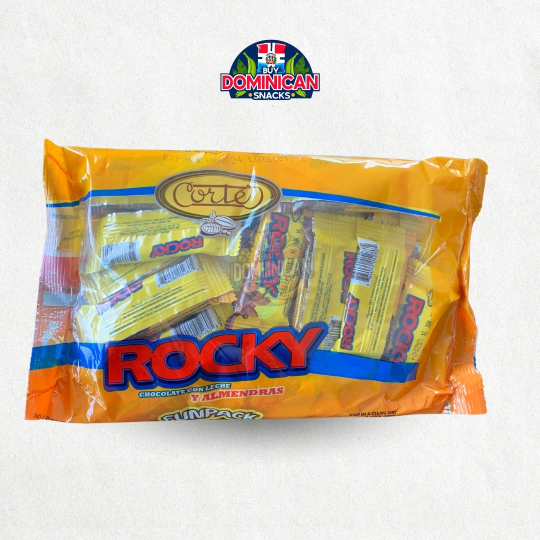 Cortés Fun Size Rocky Chocolate con Leche y Almendras Candy Bars 312g - Chocolates Dominicanos 