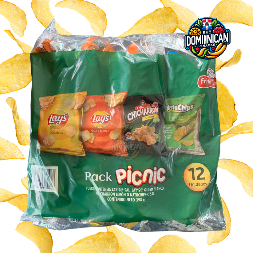 Frito Lay Picnic Pack Lays Sal, Lays Queso Blanco, Chicharron Limon