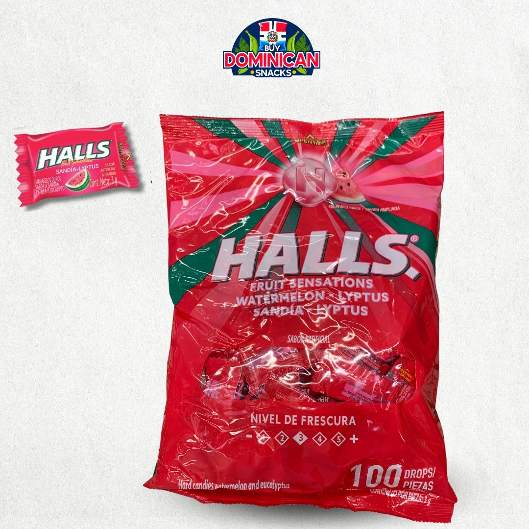 Halls Watermelon-Lyptus Mints 100UND of refreshing mints -300g