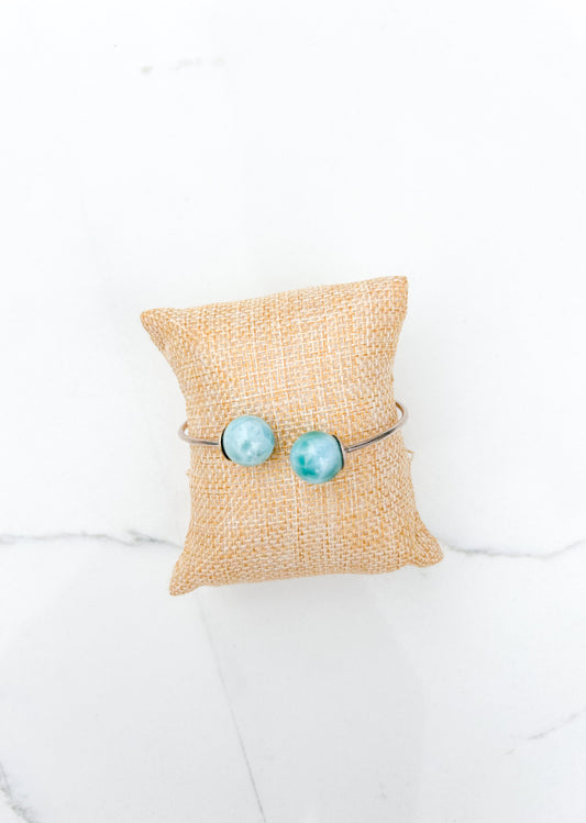 925 Silver Larimar Bracelets  - Dominican larimar