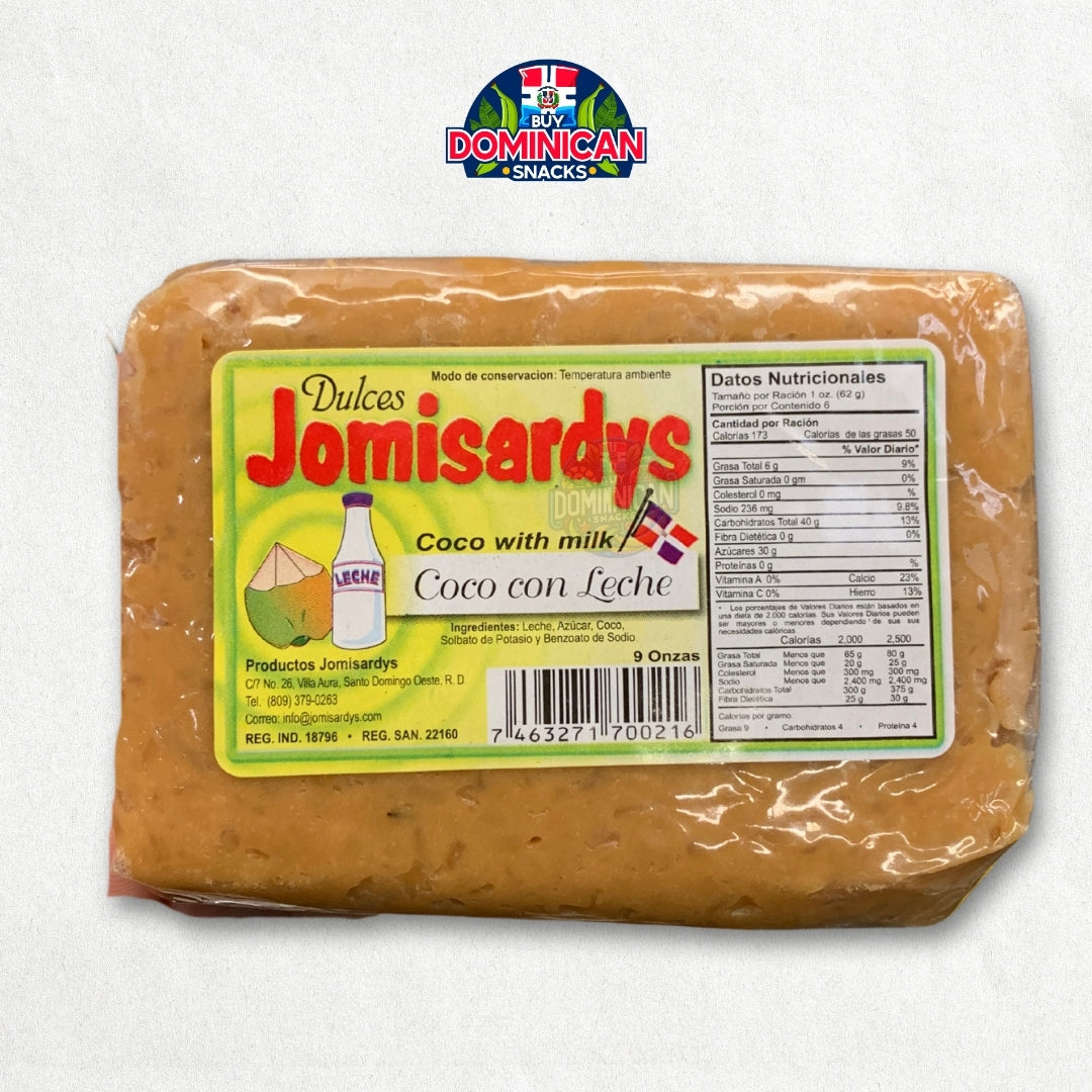 Dulce Jomisardys Coco con Leche - 9oz de felicidad tropical.