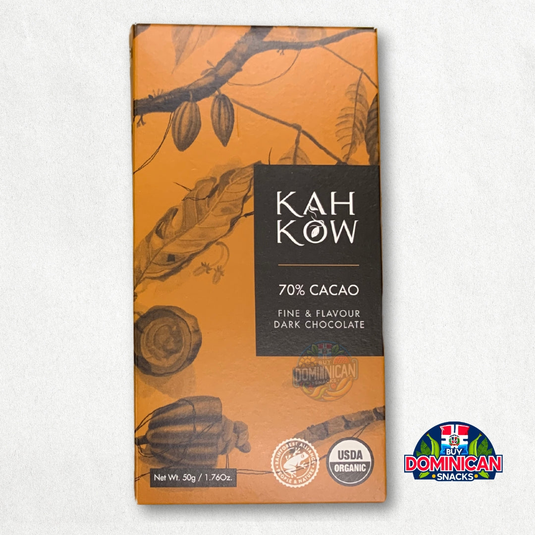 Chocolate Orgánico Kah Kow 70% - 50g de chocolate de lujo