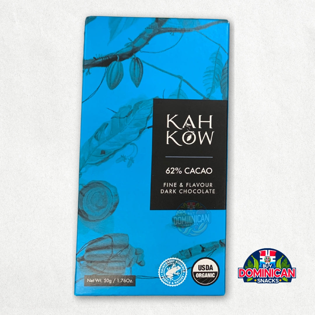 Kah Kow 62% Chocolate orgánico - 50g de artesanía dominicana