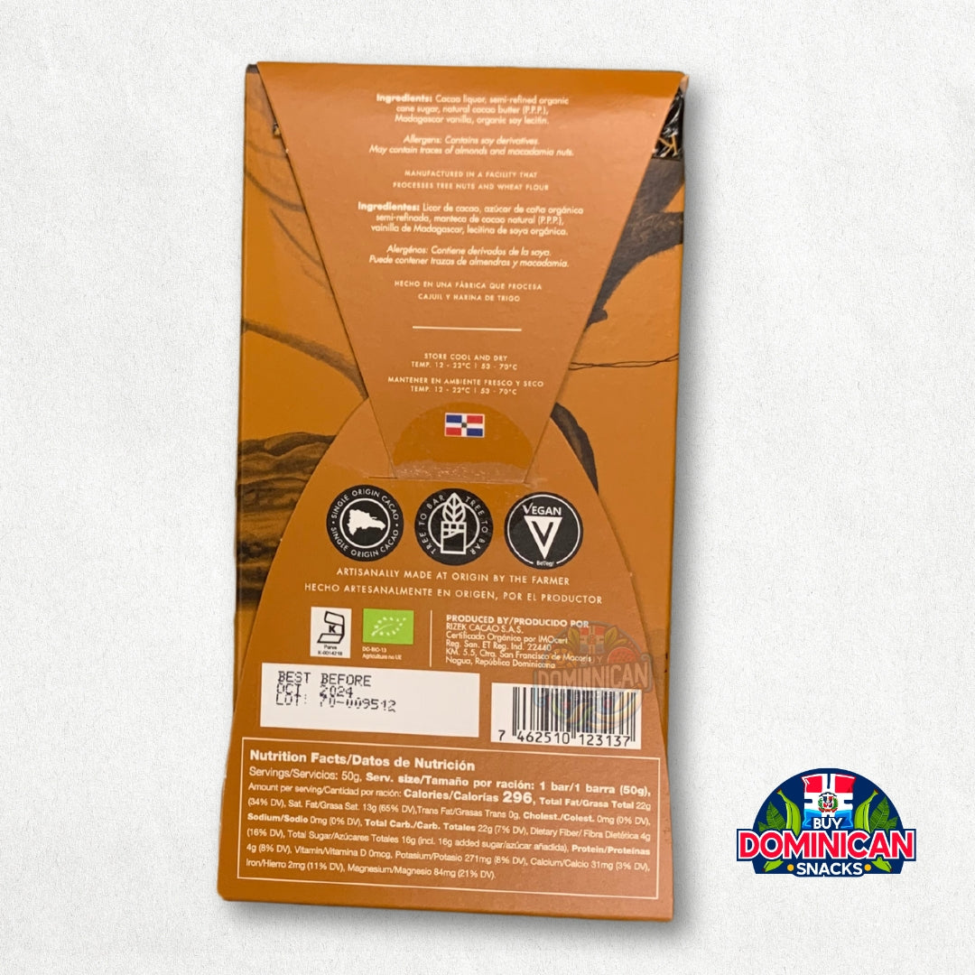 Kah Kow Organic Chocolate 70% - 50g of luxury chocolate