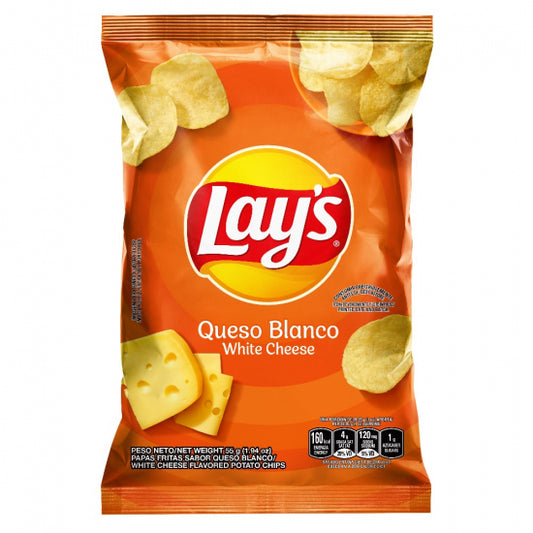 Lay's White Cheese and lime Potato Chips - Dominican Chip  Indulgence - | Papitas Fritas Con Queso Blanco y de limón Lay's - 55g- 200g