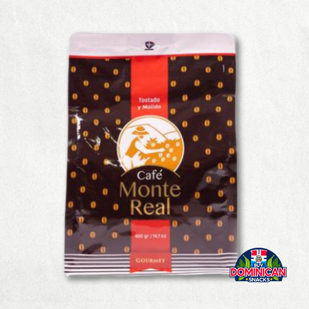 Café Arábica Monte Real Gourmet - Molido Premium dominicano, tostado 14.1oz.