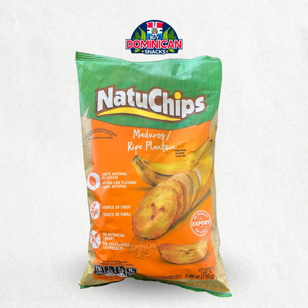 Natuchips Chips de Plátano Maduro - Plátano Maduro Frito 100% Natural 110g