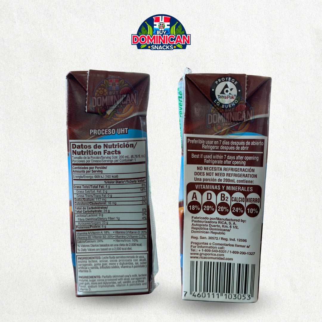 Rica Choco Rica Sin Lactosa - Leche Chocolatada Semidesnatada 200ml