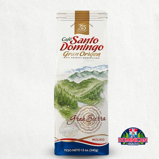 Induban Café Santo Domingo Gran Origen Gran Sierra Ground Coffee - A 12oz bag of unparalleled quality.