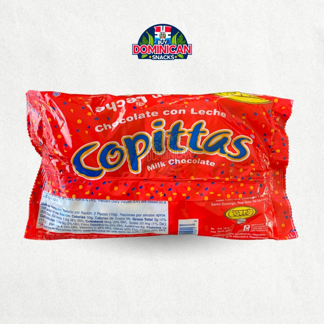 Cortes Copittas Funpack Chocolate con Leche 500g - Chocolate Clásico Dominicano