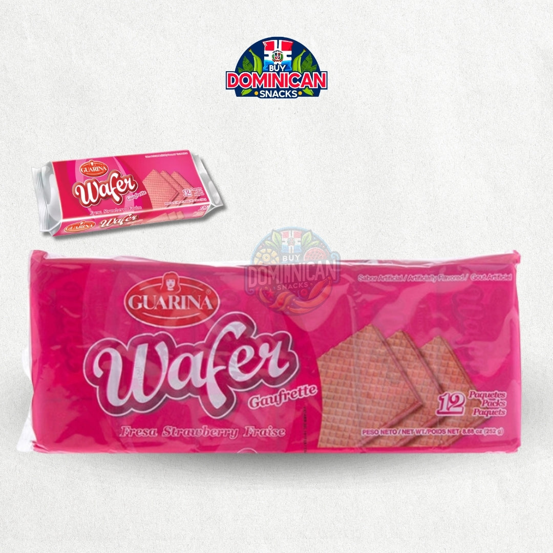 Guarina Strawberry Wafer - 12 Packets of Dominican Delight with a Touch of Italian Flair