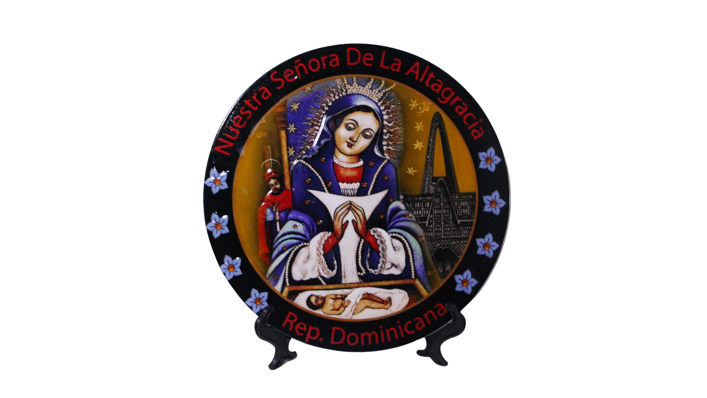 Our Lady of Altagracia Decorative Plate - Religious Icon of the Dominican Republic