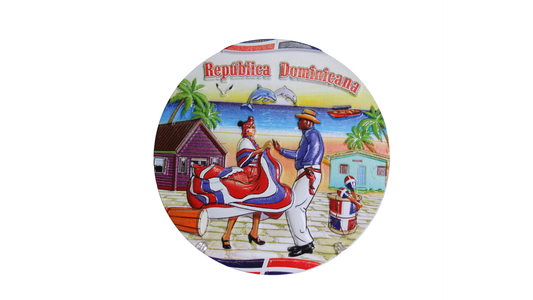 Dominican Republic Traditional Dance Decorative Plate - Vibrant Cultural Art