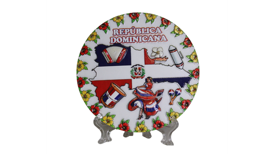 Dominican Republic Cultural Decorative Plate - Traditional Dance & Music Art