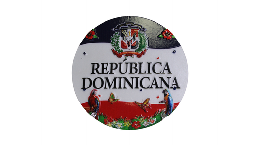 Dominican Republic Decorative Plate - National Emblem and Tropical Design